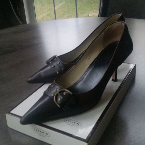 Authentic Coach Leather and suede pumps - Picture 1 of 4